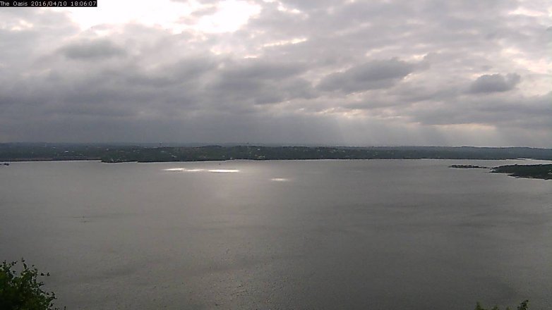 Lake Travis webcam, April 10, 2016 5:15 PM CT