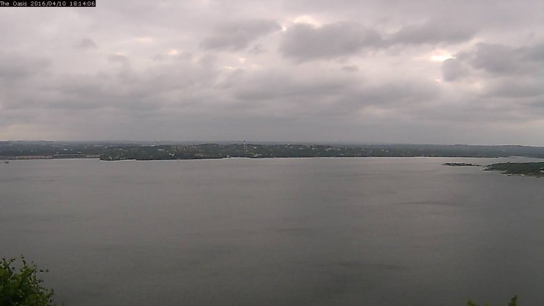 Lake Travis webcam, April 10, 2016 5:20 PM CT