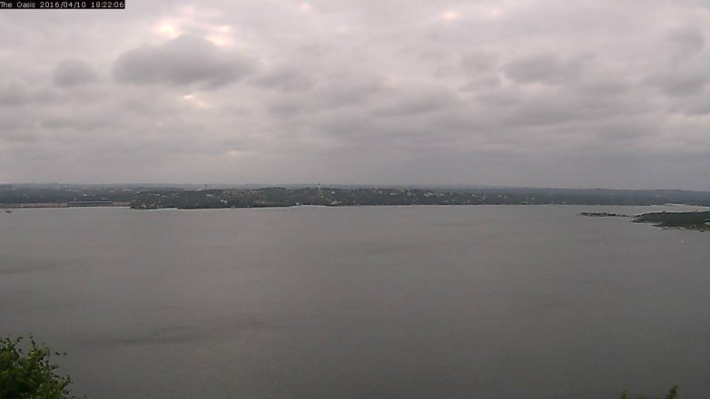 Lake Travis webcam, April 10, 2016 5:30 PM CT