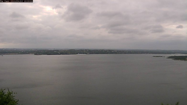 Lake Travis webcam, April 10, 2016 5:35 PM CT