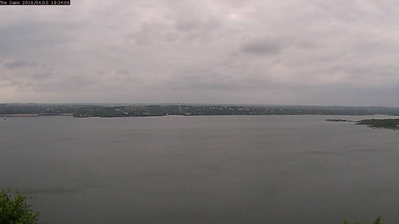 Lake Travis webcam, April 10, 2016 5:40 PM CT