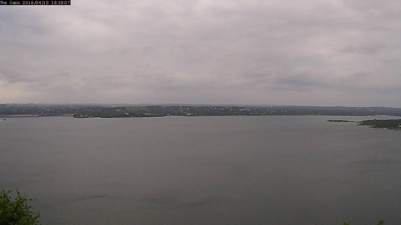 Lake Travis webcam, April 10, 2016 5:45 PM CT