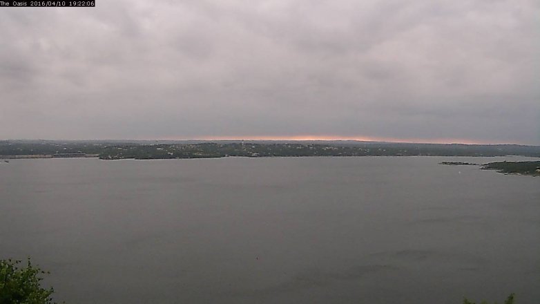 Lake Travis webcam, April 10, 2016 6:30 PM CT