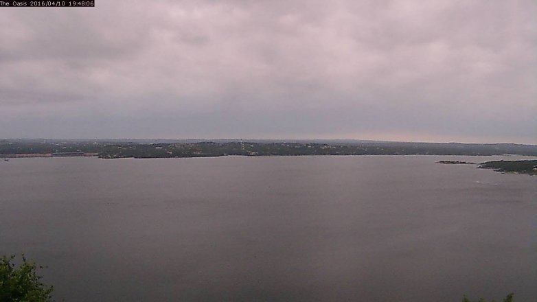 Lake Travis webcam, April 10, 2016 6:55 PM CT