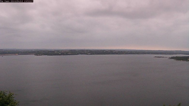 Lake Travis webcam, April 10, 2016 7:00 PM CT