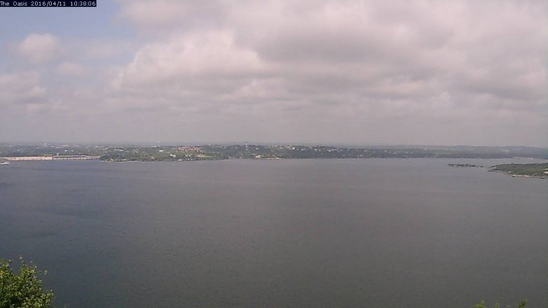 Lake Travis webcam, April 11, 2016 9:45 AM CT
