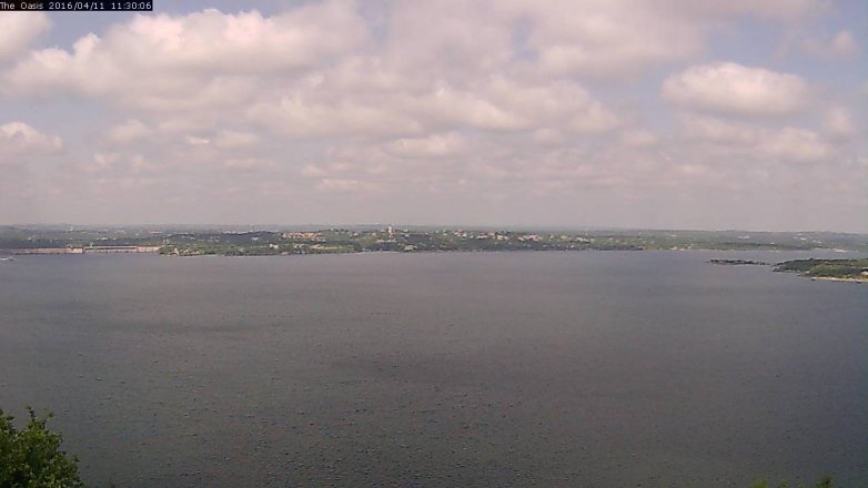 Lake Travis webcam, April 11, 2016 10:35 AM CT