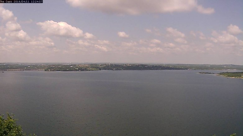 Lake Travis webcam, April 11, 2016 11:30 AM CT