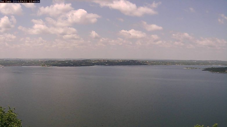 Lake Travis webcam, April 11, 2016 11:55 AM CT