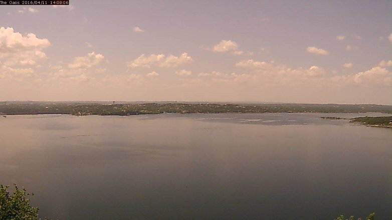 Lake Travis webcam, April 11, 2016 1:15 PM CT