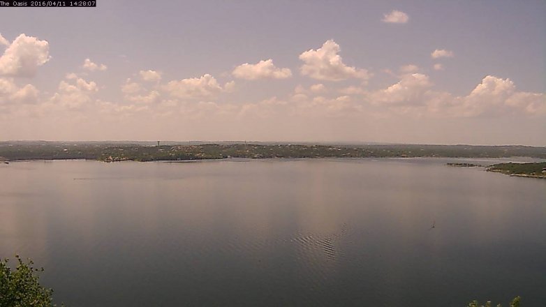 Lake Travis webcam, April 11, 2016 1:35 PM CT
