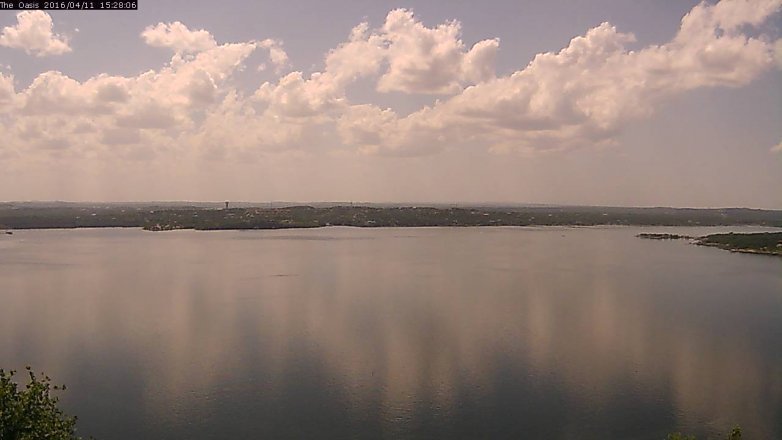 Lake Travis webcam, April 11, 2016 2:35 PM CT