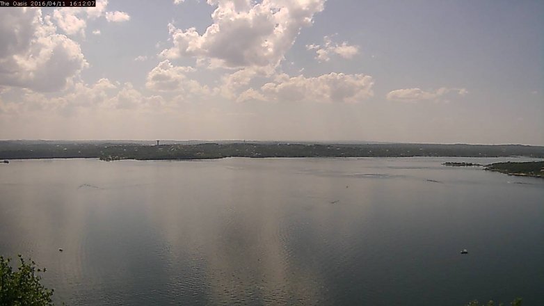 Lake Travis webcam, April 11, 2016 3:20 PM CT