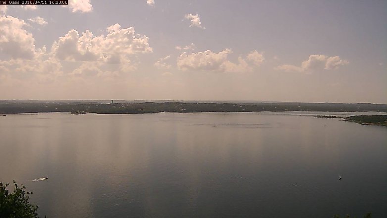 Lake Travis webcam, April 11, 2016 3:25 PM CT