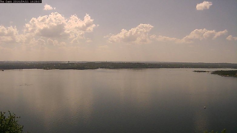 Lake Travis webcam, April 11, 2016 3:35 PM CT
