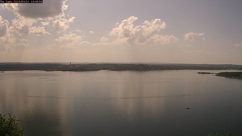 Lake Travis webcam, April 11, 2016 3:55 PM CT
