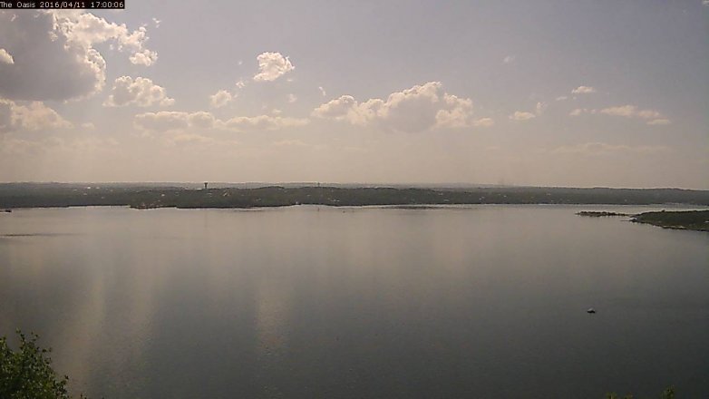 Lake Travis webcam, April 11, 2016 4:05 PM CT