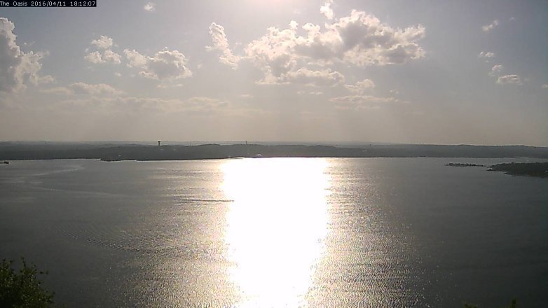 Lake Travis webcam, April 11, 2016 5:20 PM CT