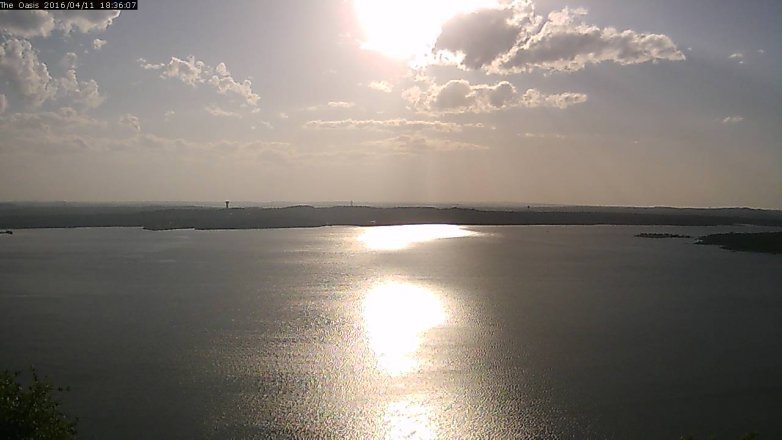 Lake Travis webcam, April 11, 2016 5:40 PM CT