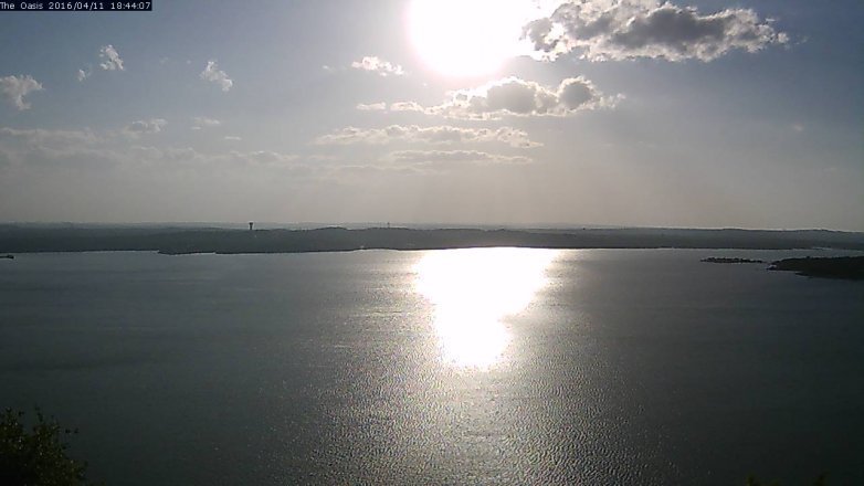 Lake Travis webcam, April 11, 2016 5:50 PM CT