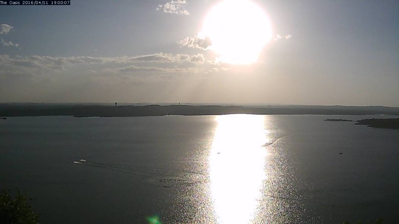 Lake Travis webcam, April 11, 2016 6:05 PM CT
