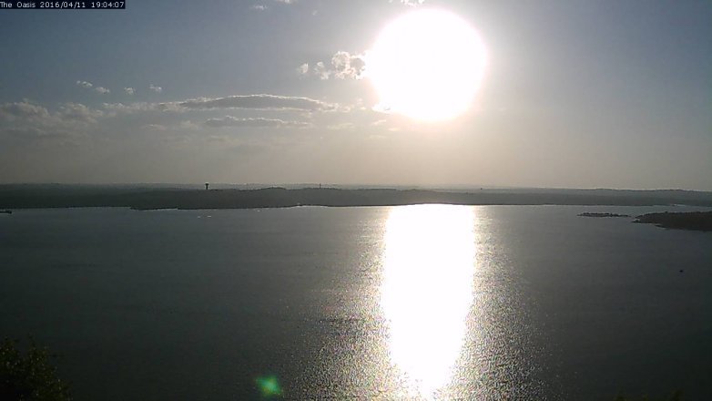 Lake Travis webcam, April 11, 2016 6:10 PM CT