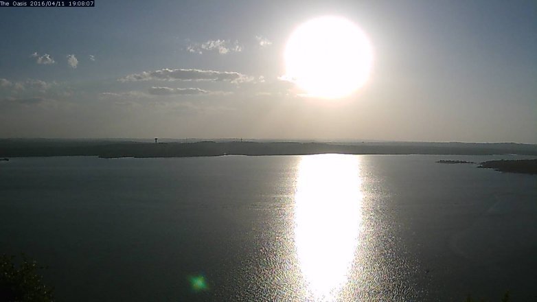 Lake Travis webcam, April 11, 2016 6:15 PM CT