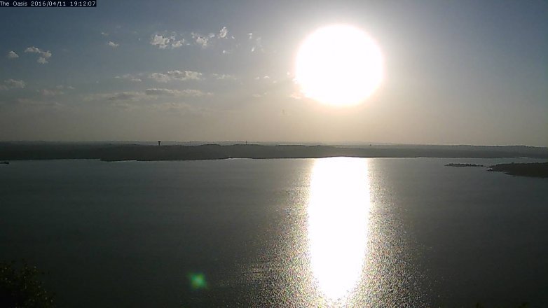 Lake Travis webcam, April 11, 2016 6:20 PM CT