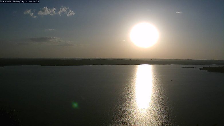 Lake Travis webcam, April 11, 2016 6:30 PM CT