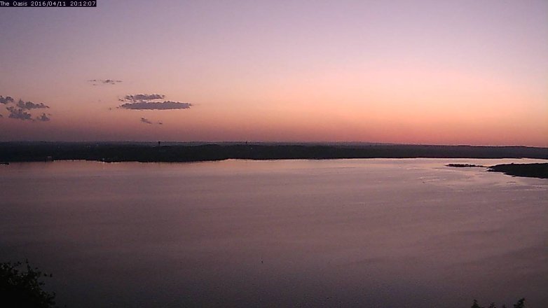 Lake Travis webcam, April 11, 2016 7:20 PM CT