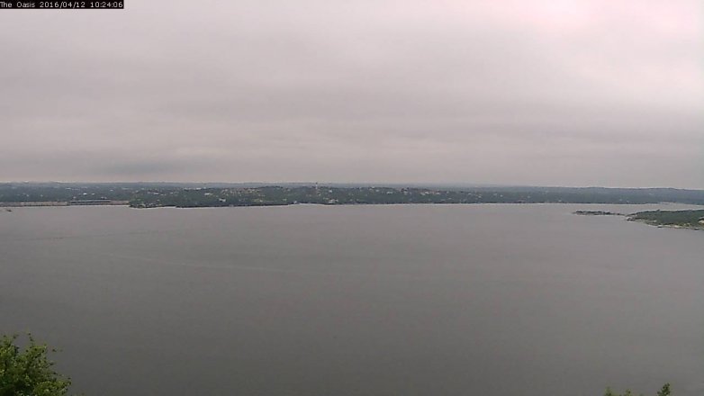 Lake Travis webcam, April 12, 2016 9:30 AM CT