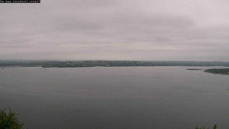 Lake Travis webcam, April 12, 2016 1:15 PM CT