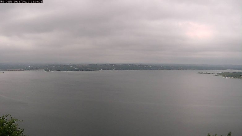 Lake Travis webcam, April 12, 2016 2:10 PM CT