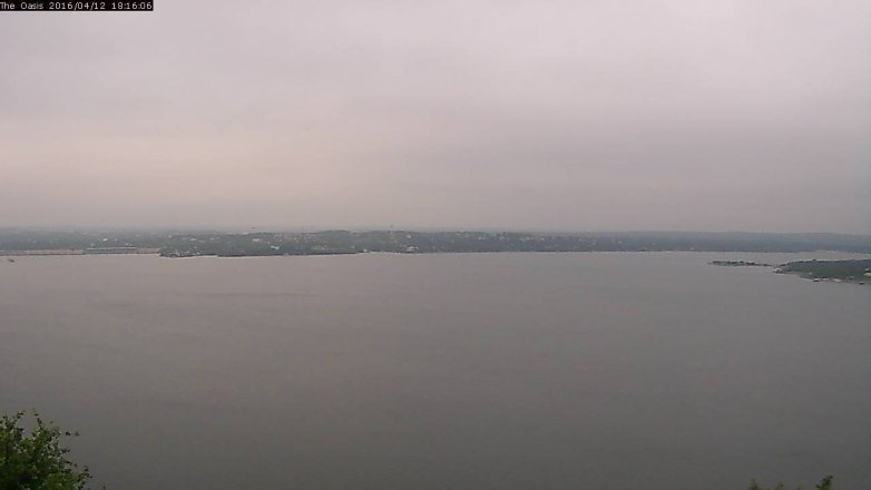 Lake Travis webcam, April 12, 2016 5:25 PM CT