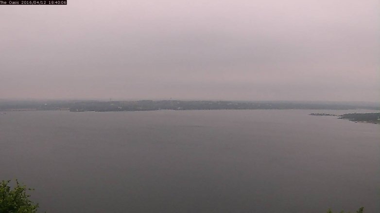 Lake Travis webcam, April 12, 2016 5:45 PM CT