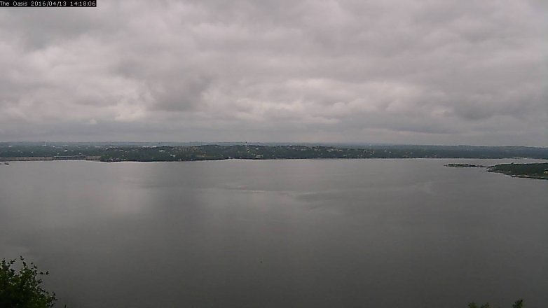 Lake Travis webcam, April 13, 2016 1:25 PM CT