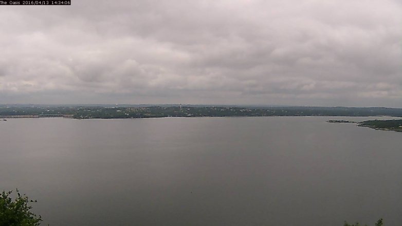 Lake Travis webcam, April 13, 2016 1:40 PM CT