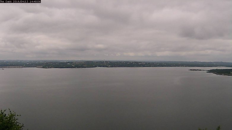 Lake Travis webcam, April 13, 2016 1:55 PM CT