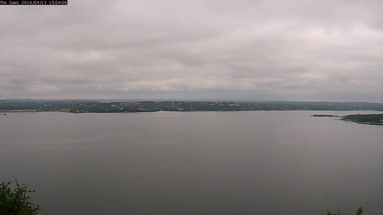 Lake Travis webcam, April 13, 2016 2:10 PM CT