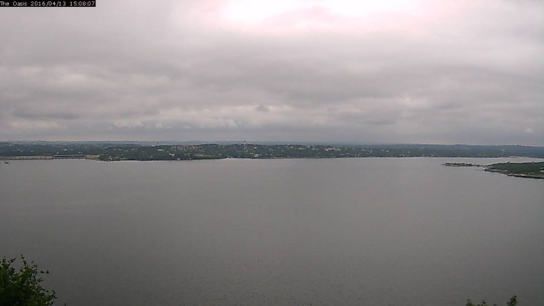 Lake Travis webcam, April 13, 2016 2:15 PM CT