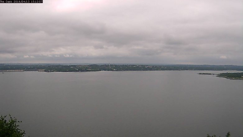 Lake Travis webcam, April 13, 2016 2:20 PM CT
