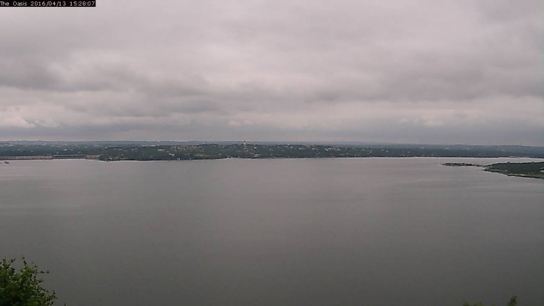 Lake Travis webcam, April 13, 2016 2:35 PM CT