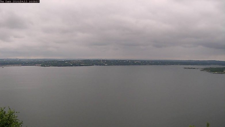 Lake Travis webcam, April 13, 2016 3:15 PM CT
