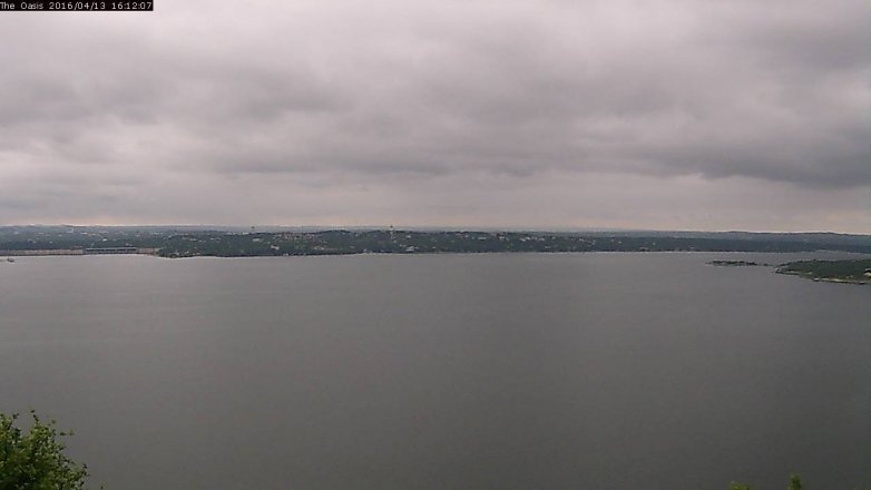 Lake Travis webcam, April 13, 2016 3:20 PM CT