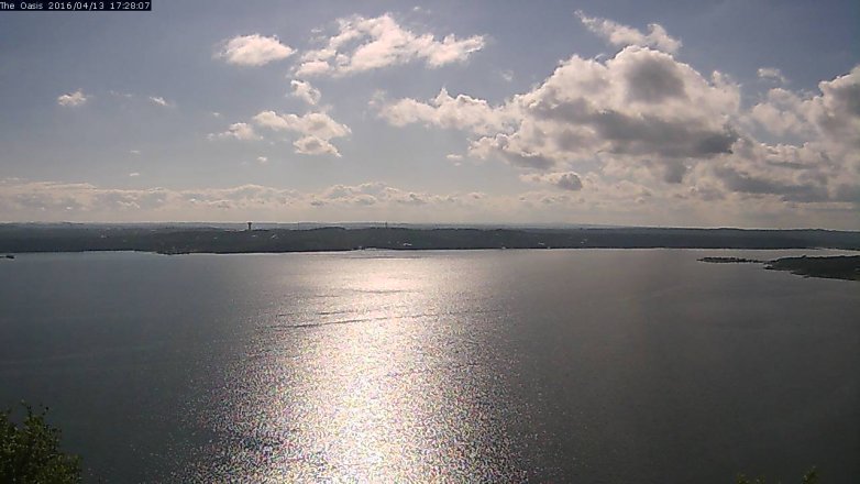 Lake Travis webcam, April 13, 2016 4:35 PM CT