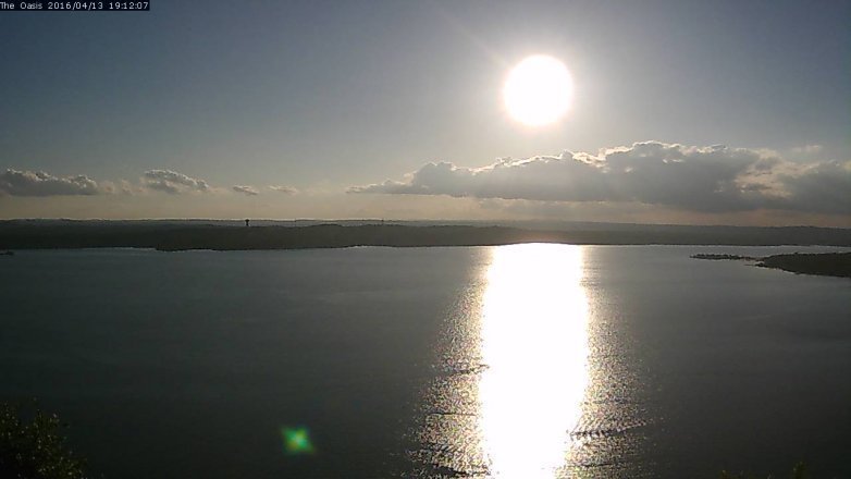 Lake Travis webcam, April 13, 2016 6:20 PM CT