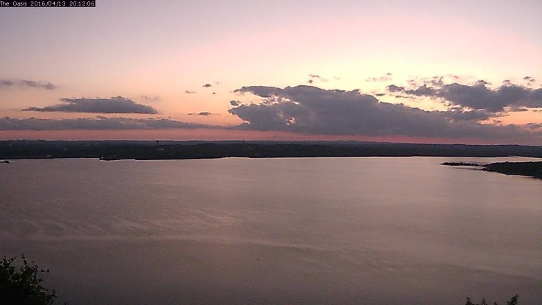 Lake Travis webcam, April 13, 2016 7:20 PM CT