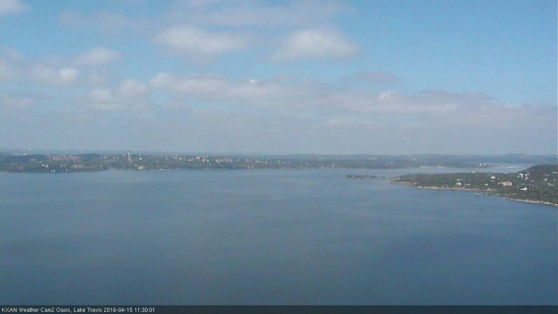 Lake Travis webcam, April 15, 2016 11:05 AM CT