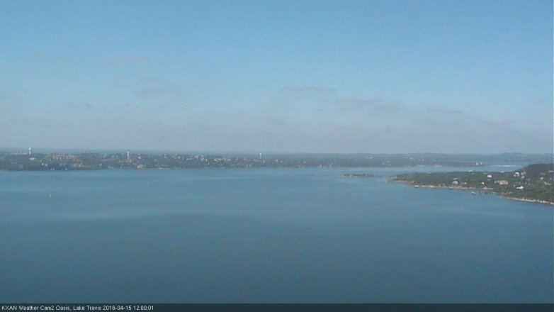 Lake Travis webcam, April 15, 2016 11:25 AM CT