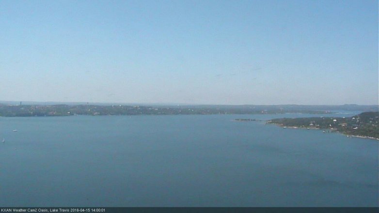Lake Travis webcam, April 15, 2016 1:20 PM CT